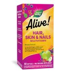 Алайв! Мултивитамини за коса, кожа и нокти, 60 софтгел капсули, Nature’s Way