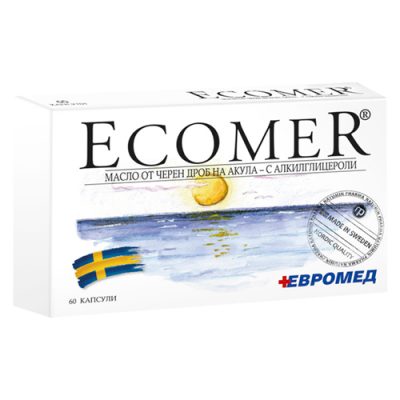 Ecomer/ ЕКОМЕР, Масло от черен дроб на акула х 60 капс Ecomer/ ЕКОМЕР, Масло от черен дроб на акула х 60 капс