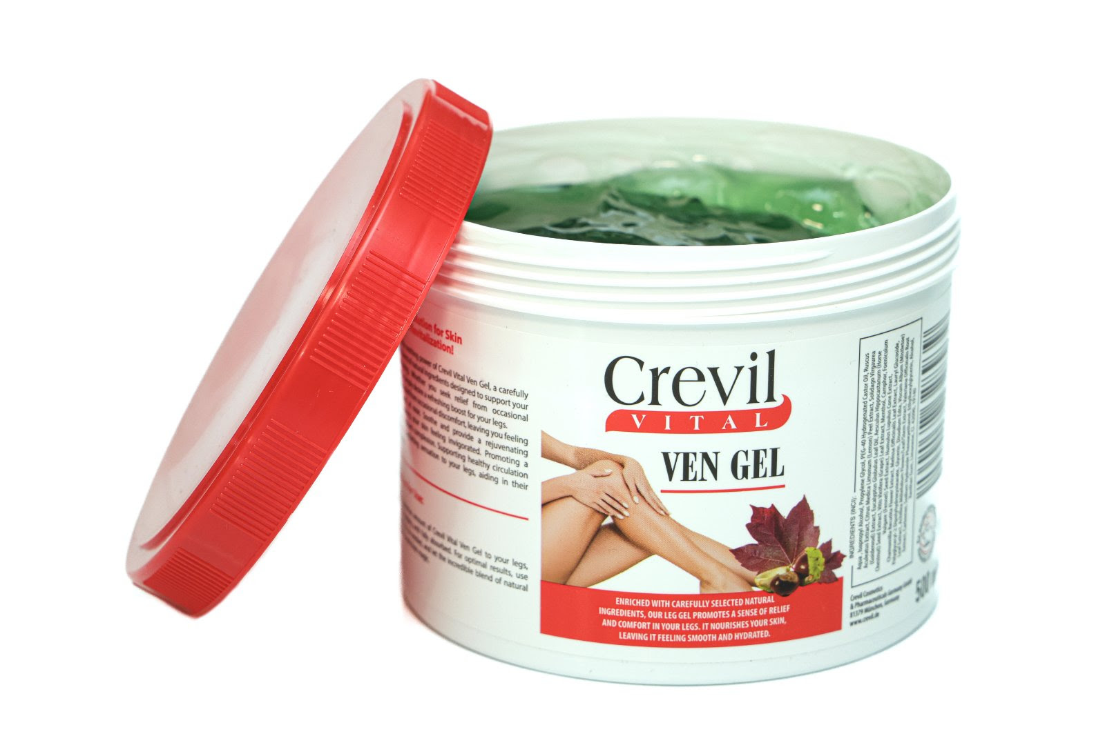 Crevil VEN GEL, Гел ЗА РАЗШИРЕНИ ВЕНИ (с Конски кестен и Лозови листа), 500 мл Crevil VEN GEL, Гел ЗА РАЗШИРЕНИ ВЕНИ (с Конски кестен и Лозови листа), 500 мл