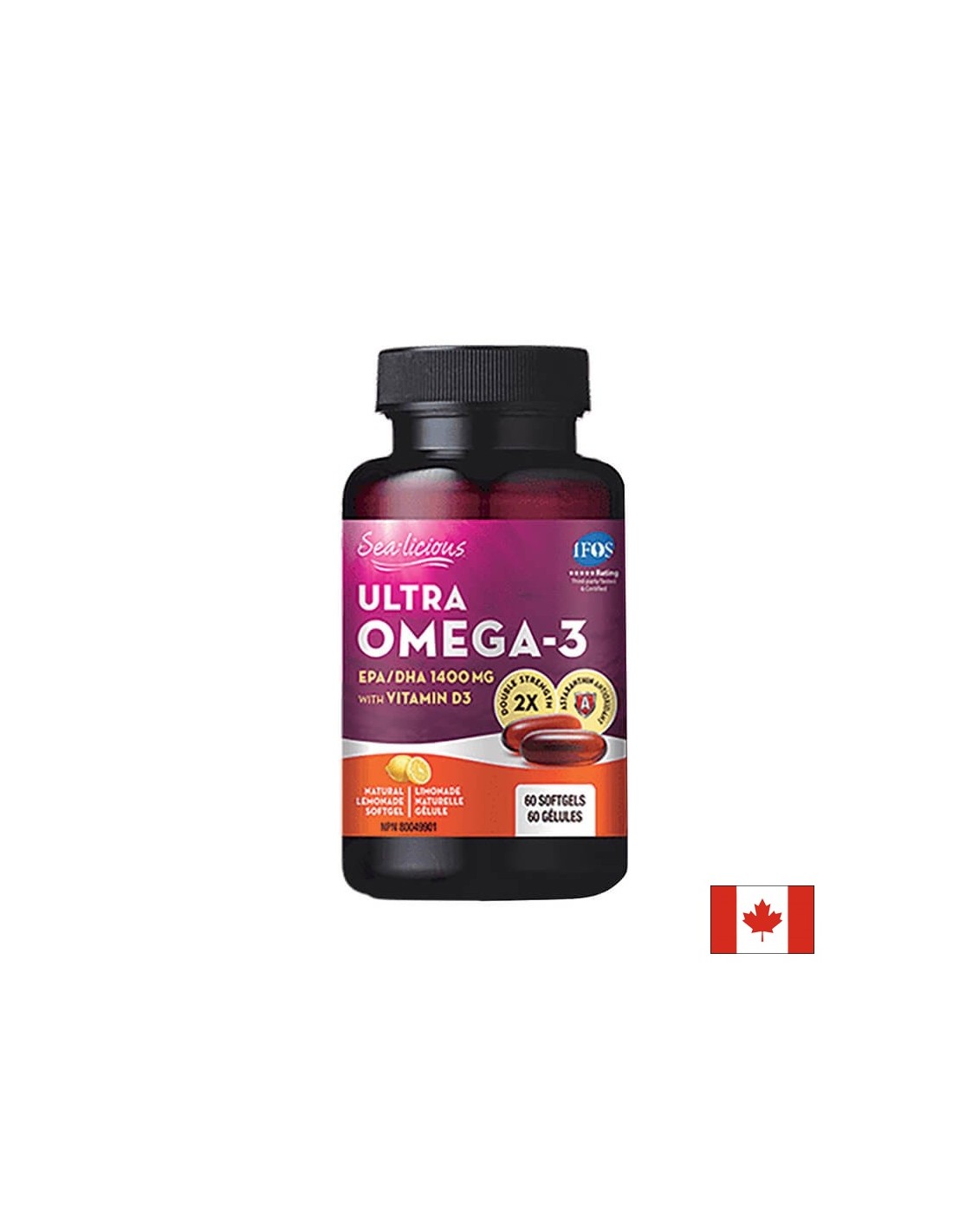 SEA-LICIOUS® Ultra Oмега-3 + Витамин D3 х 60 капсули SEA-LICIOUS® Ultra Oмега-3 + Витамин D3 х 60 капсули