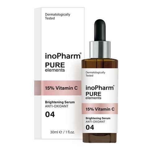 InoPharm Pure, Изсветляващ серум за лице с 15% Витамин С, 30 мл.jpg. InoPharm Pure, Изсветляващ серум за лице с 15% Витамин С, 30 мл.