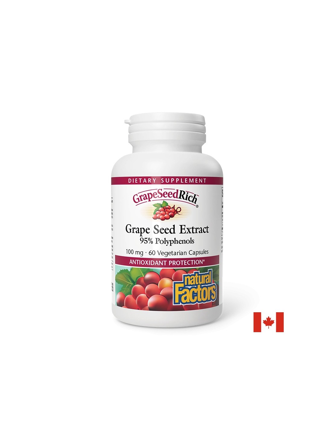 Natural Factors Grape Seed Extract, Гроздово семе 100 мг х 60 капсули Grape Seed Extract, Гроздово семе 100 мг х 60 капсули