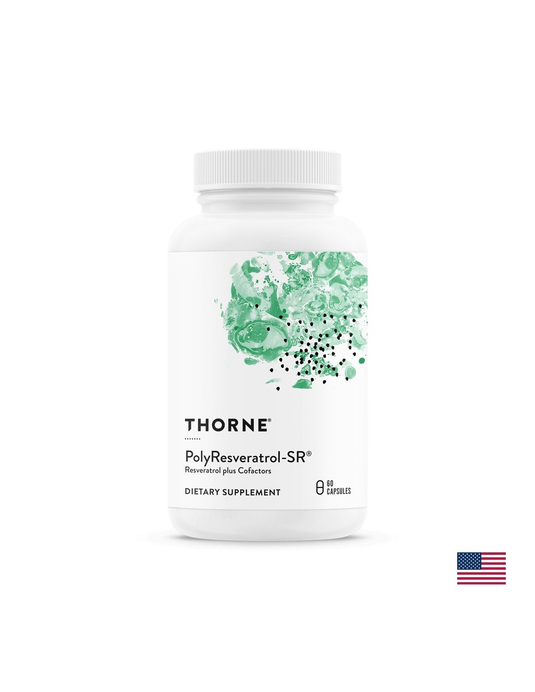 Антиоксидант - PolyResveratrol- SR® Ресвератрол + кофактори, 60 капсули с удължено освобождаване Thorne