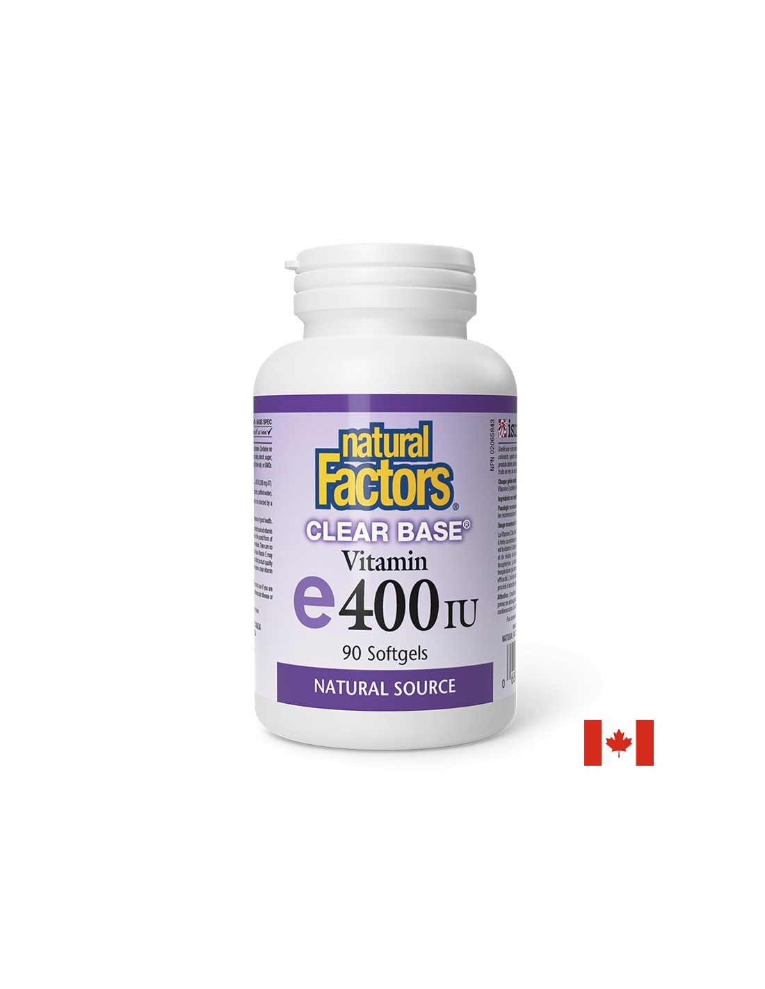 Витамин E Clear Base 400 IU 90 софтгел капсули Natural Factors