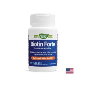 Nature’s Way, Biotin Forte® – Биотин форте® с цинк, 60 таблетки