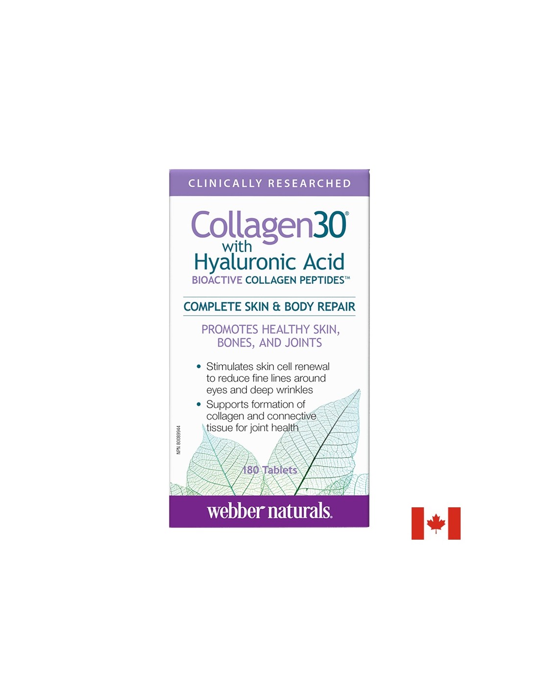 Collagen30® Колаген с хиалуронова киселина, 180 таблетки Таблетки колаген с хиалуронова киселина от Webber Naturals