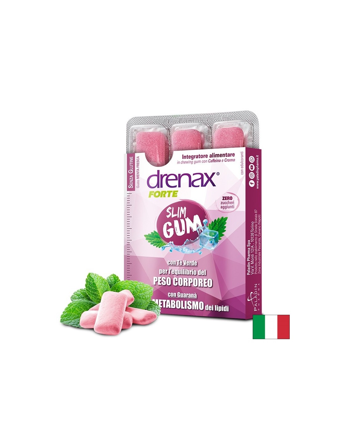 Дренакс Форте Дъвки за отслабване със зелен чай - Slim Gum, 9 броя Дренакс Форте Дъвки за отслабване със зелен чай - Slim Gum, 9 броя