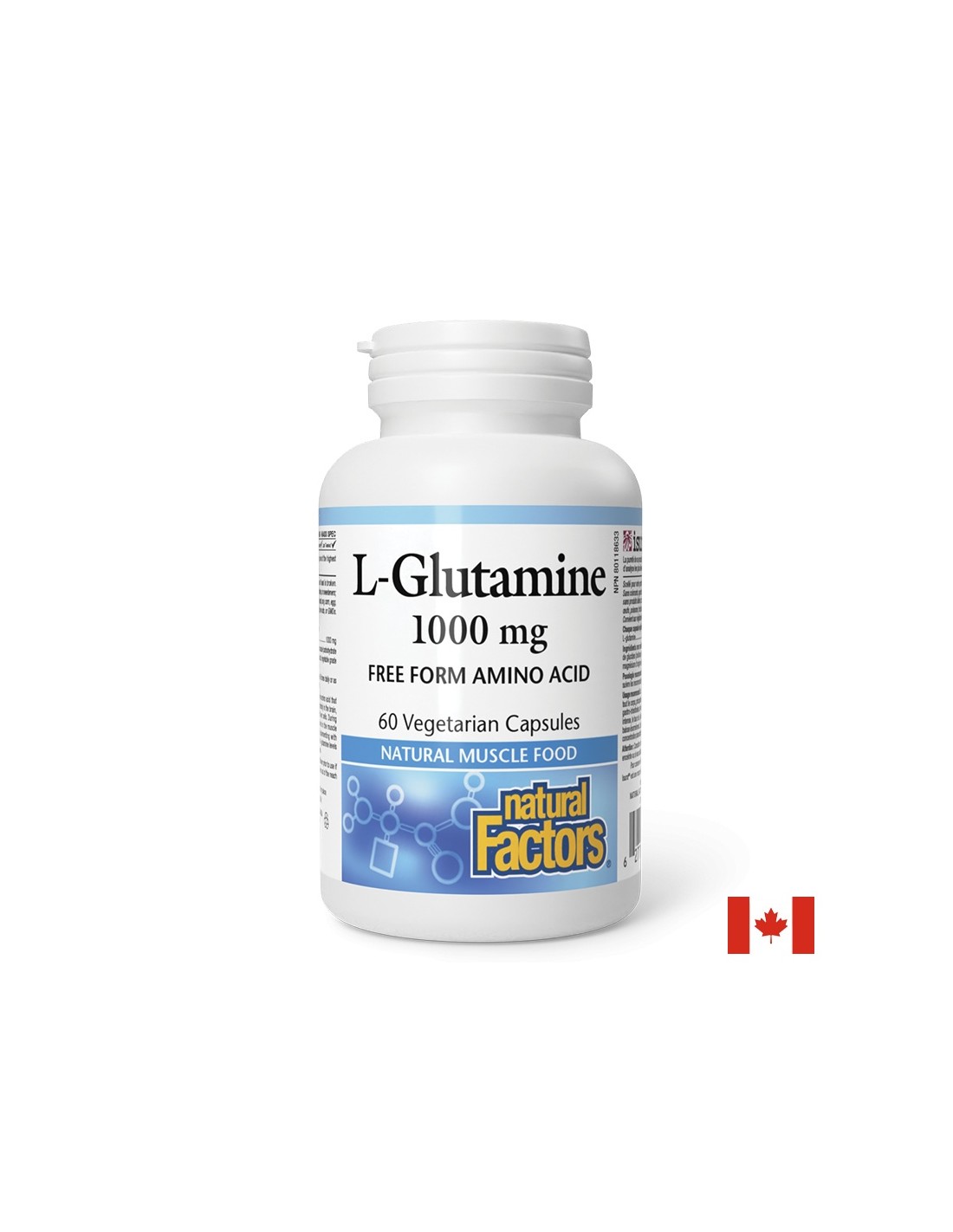 Natural Factors, Л-Глутамин 1000 mg х 60 капсули Л-Глутамин 1000 mg х 60 капсули