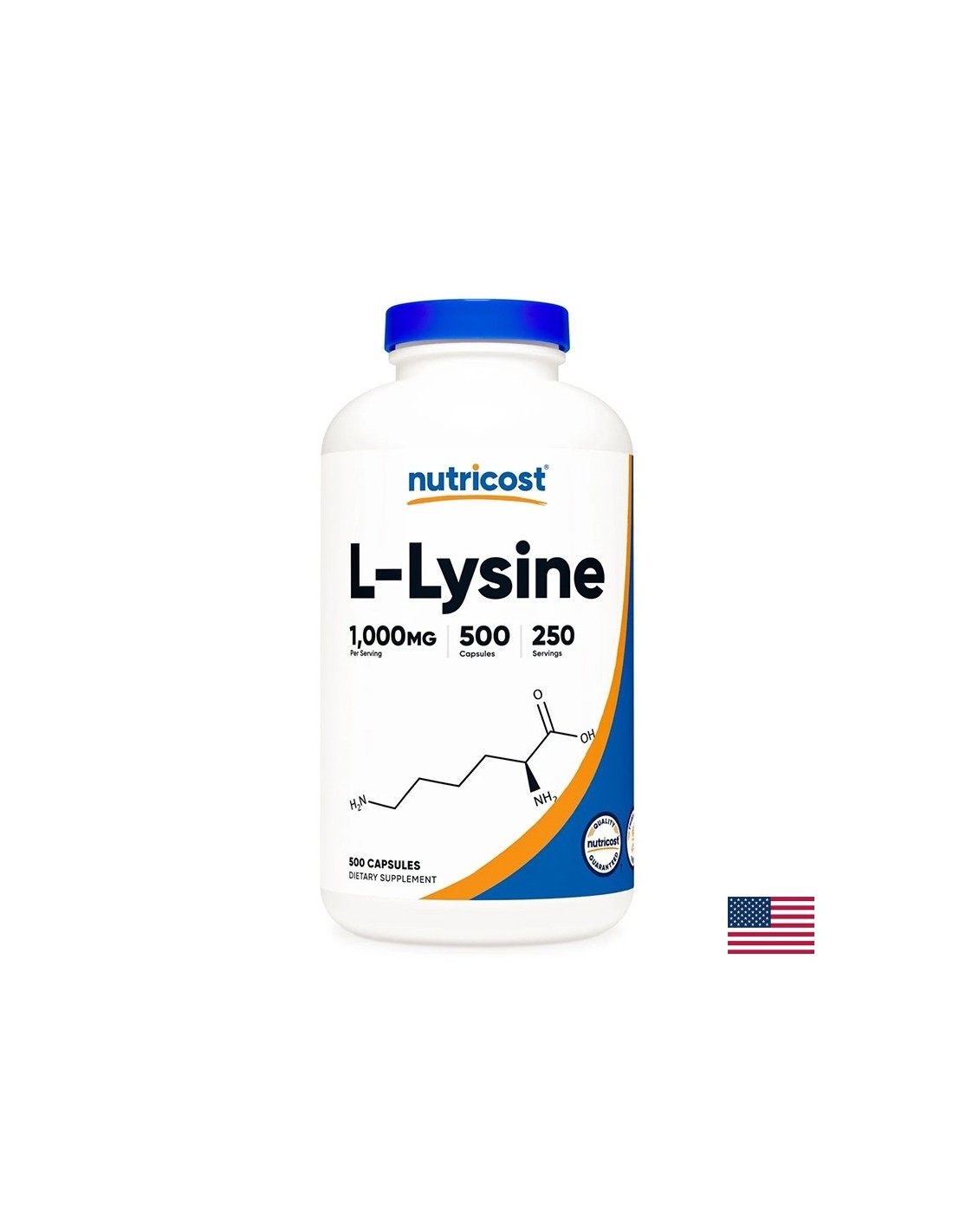 Херпес симплекс, имунно здраве - Л-Лизин 500 mg, 500 капсули