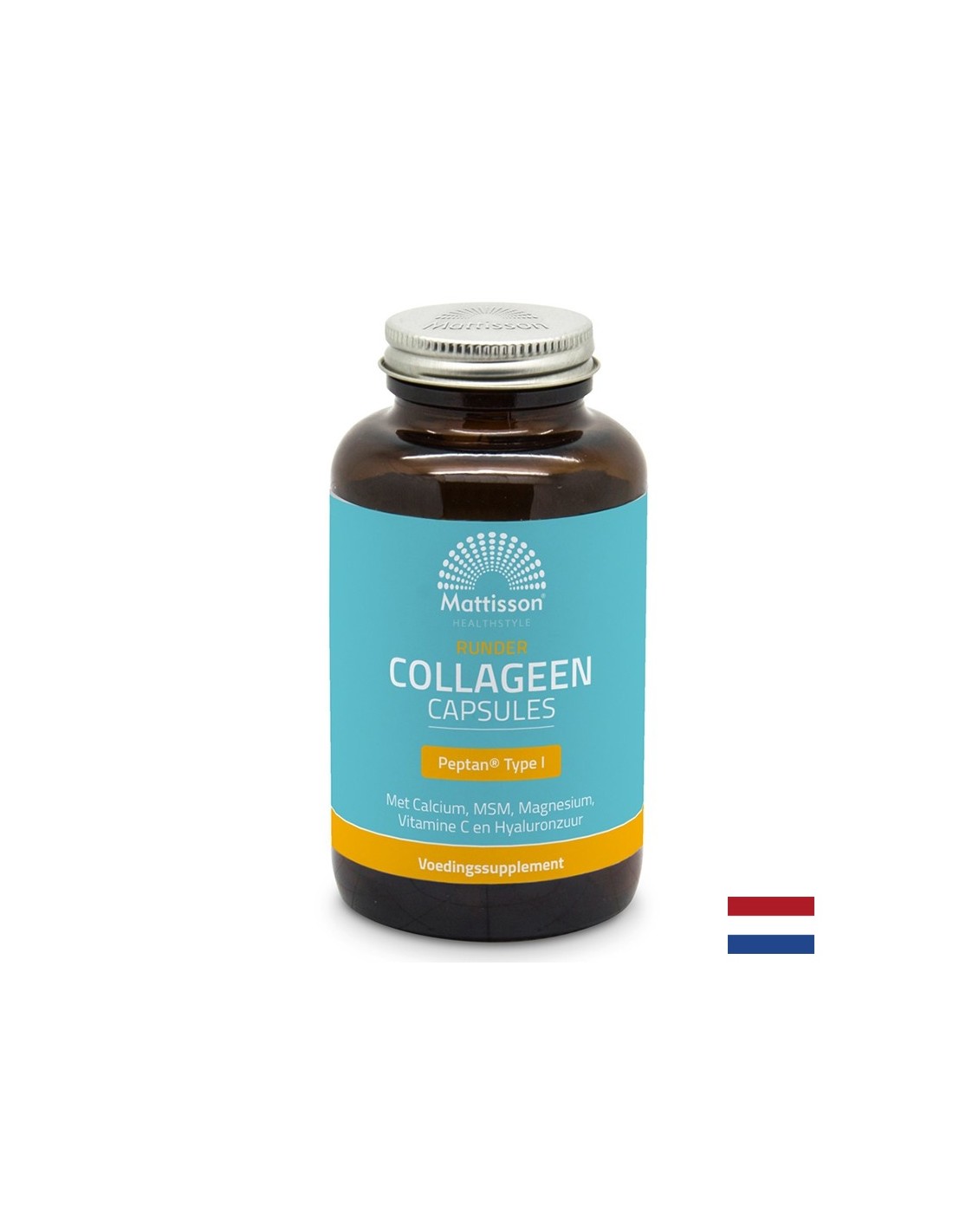 Колаген (тип 1) с калций, магнезий, МСМ, витамин C и хиалуронова киселина - Runder Collagen Peptan, 180 капсули Mattisson Healthstyle