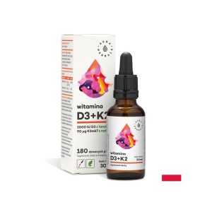 Кости и зъби - Витамин D3 + K2, 30 ml капки Aura Herbals