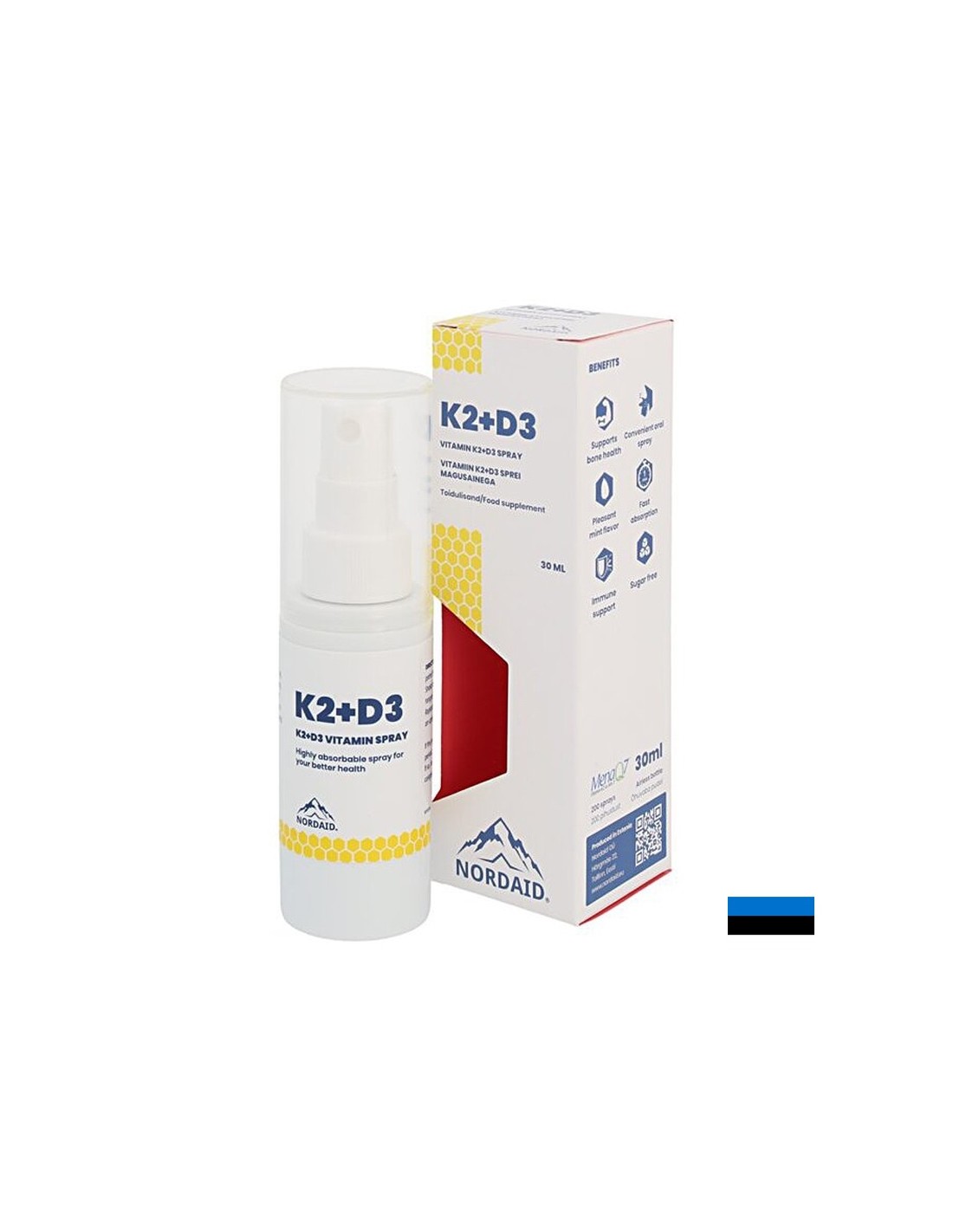 Витамини К2 (20 µg) + D3 (800 IU), Спрей за уста, 30 ml Витамини К2 (20 µg) + D3 (800 IU), Спрей за уста, 30 ml