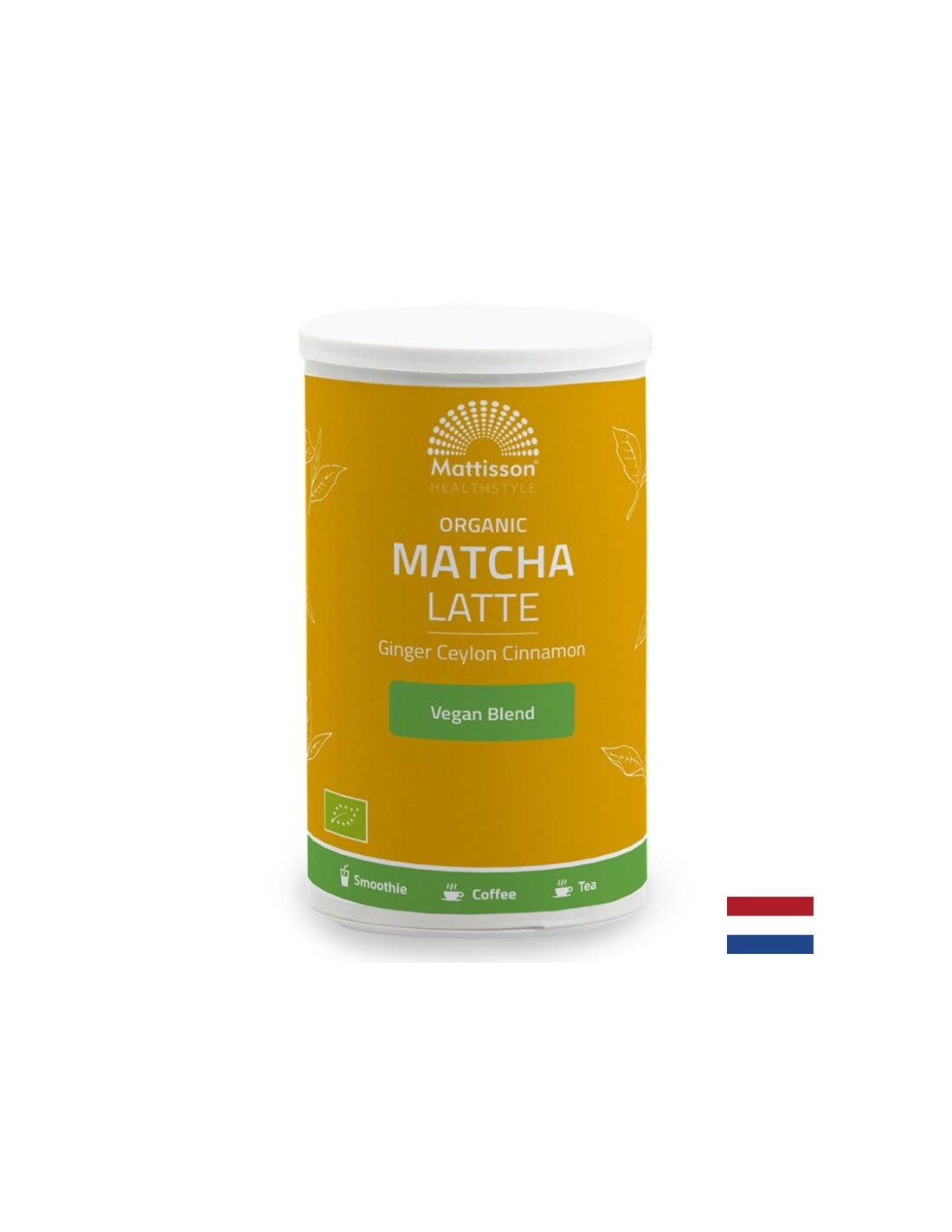 Лате с матча, джинджифил и цейлонска канела Био, 140 g прах Mattisson Healthstyle