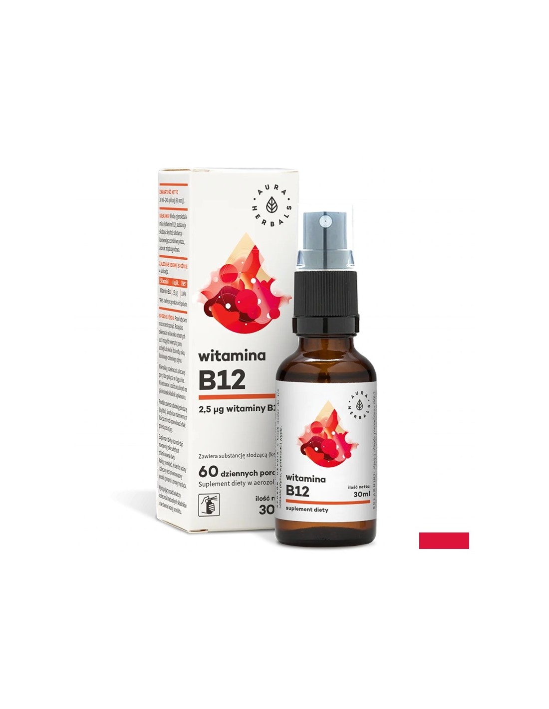 Нервна система - Витамин В12 (цианокобаламин), орален спрей 30 ml Aura Herbals