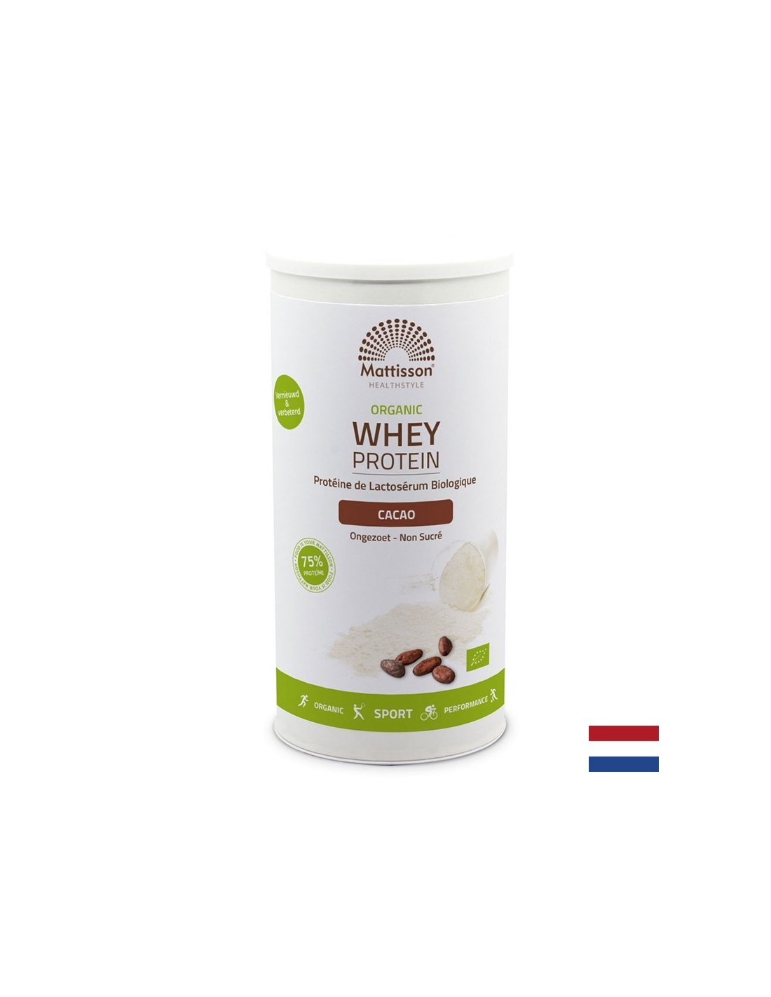 Суроватъчен протеин Organic, 450 g прах (с вкус на какао)