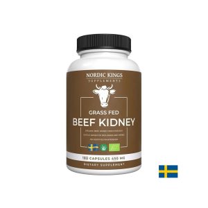 Телешки бъбреци от хранени с трева животни (Био), 180 капсули Nordic Kings