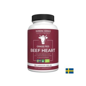 Телешко сърце от хранени с трева животни (Био), 180 капсули Nordic Kings