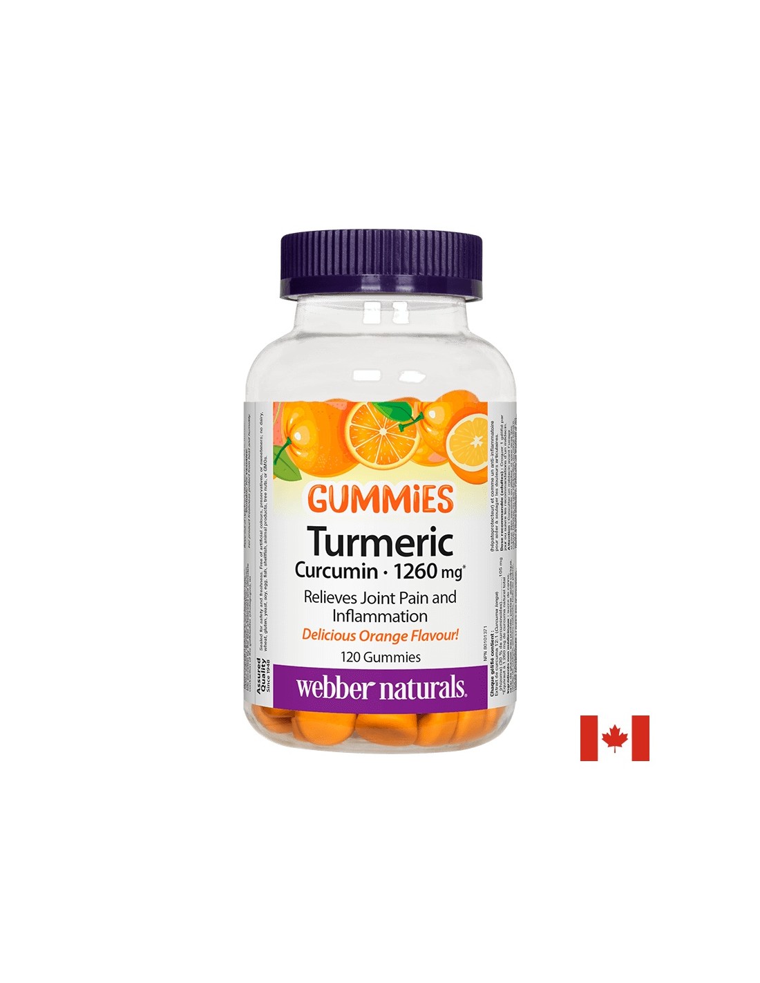 Куркума, 120 желирани таблетки с вкус на портокал Webber Naturals Желирани таблетки куркума с вкус на портокал от Webber Naturals