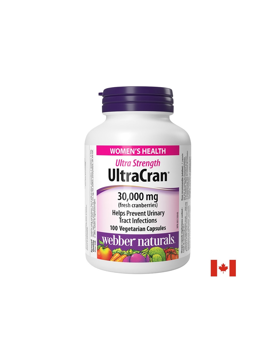 Уринарен тракт - Червена боровинка UltraCran, 100 V капсули Червена боровинка UltraCran Webber Naturals капсули