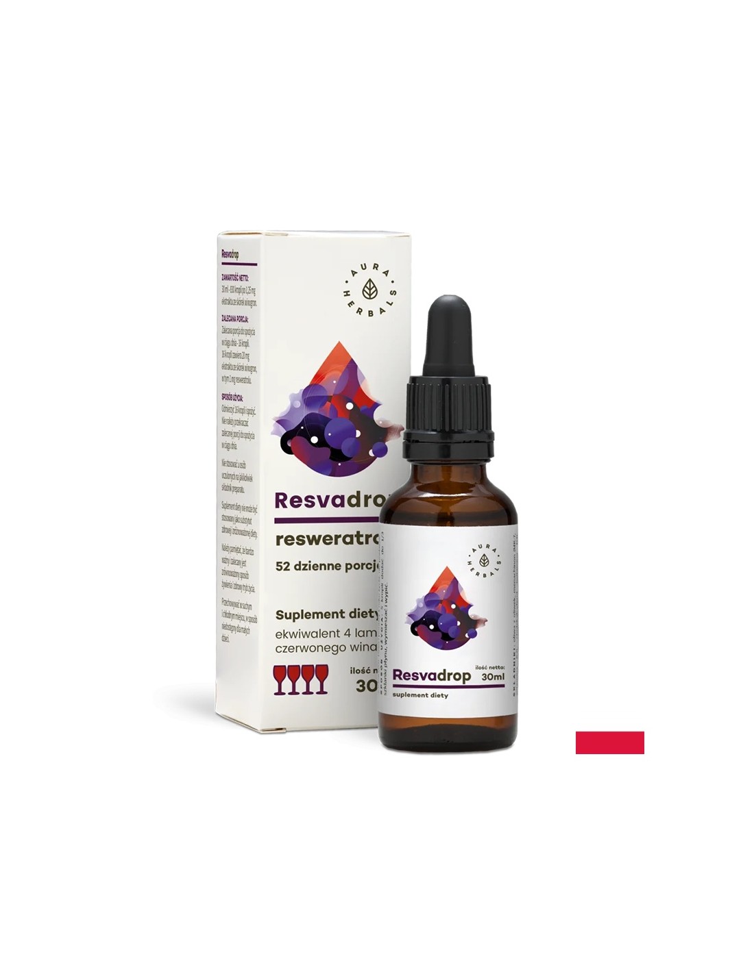 В подкрепа на кръвоносните съдове и сърцето - Ресвератрол, 30 ml капки Aura Herbals