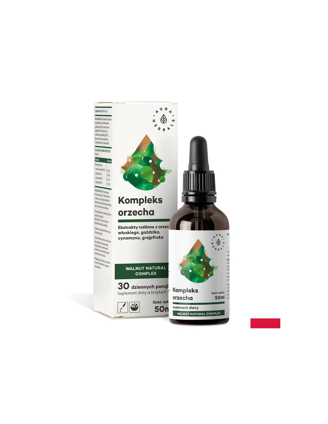 В подкрепа на сърцето, храносмилането и черния дроб - Орехов комплекс, 50 ml капки Aura Herbals