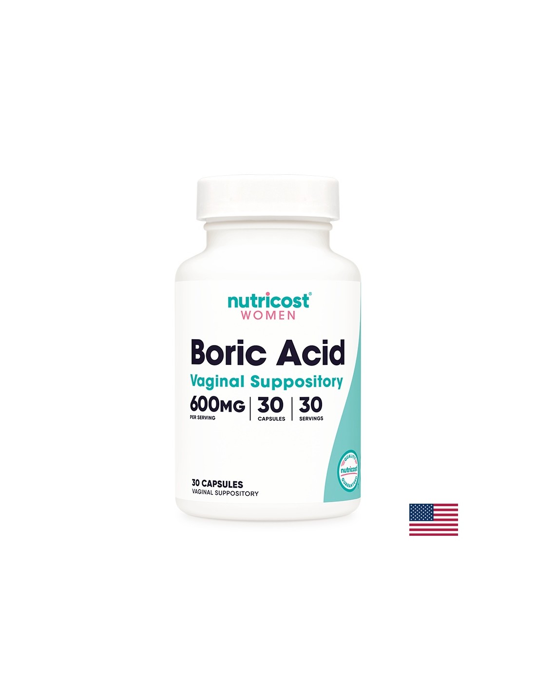 Вагинални инфекции - Борна киселина, 600 mg x 30 вагинални капсули Nutricost Вагинални инфекции - Борна киселина, 600 mg x 30 вагинални капсули Nutricost