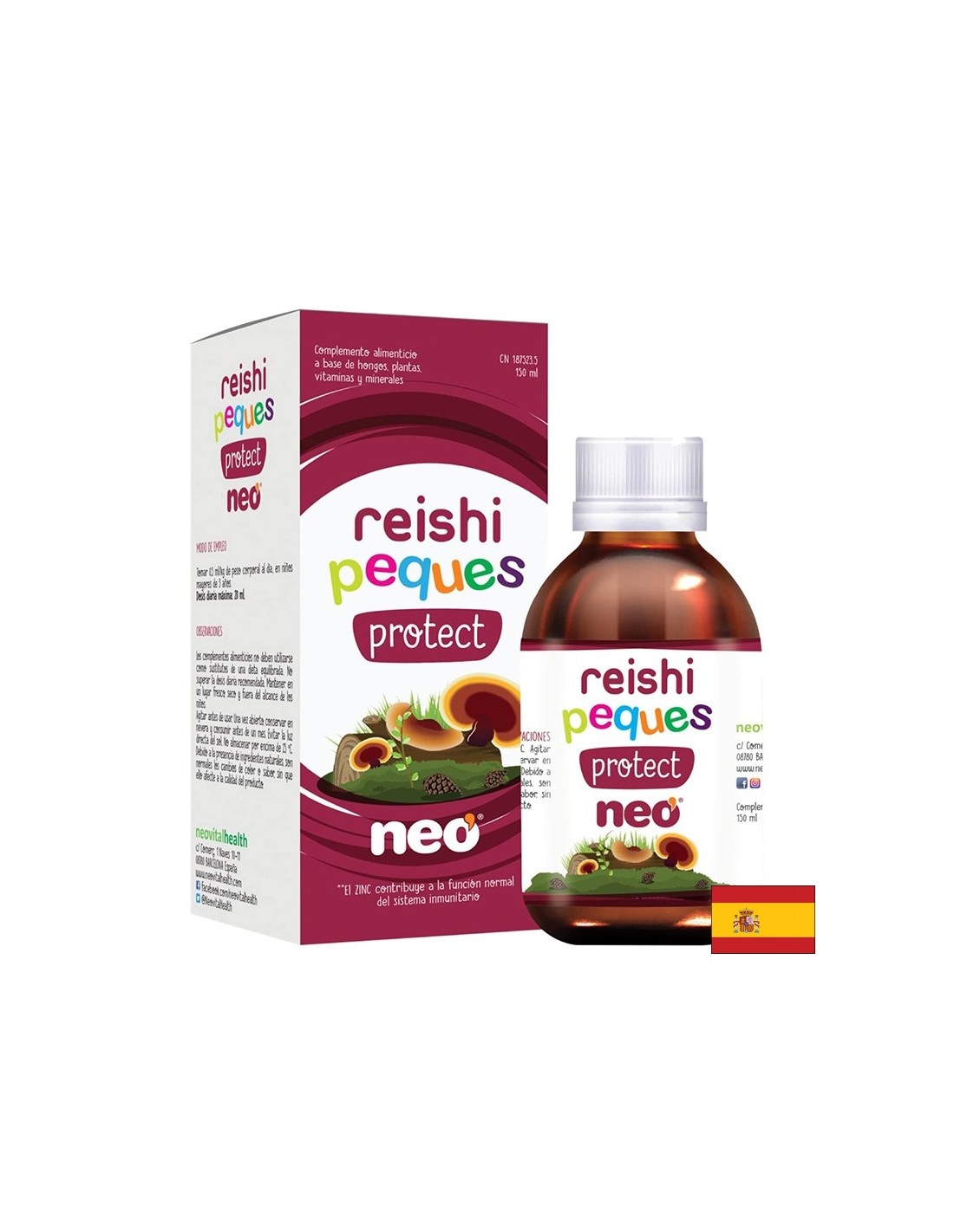 sirop-za-deca-s-reishi-acerola-i-cink-pri-nastinki-150-ml детски сироп Neo Peques Reishi Protect за силен имунитет срещу настинки